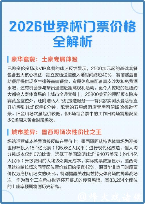 2026世界杯门票购买全攻略